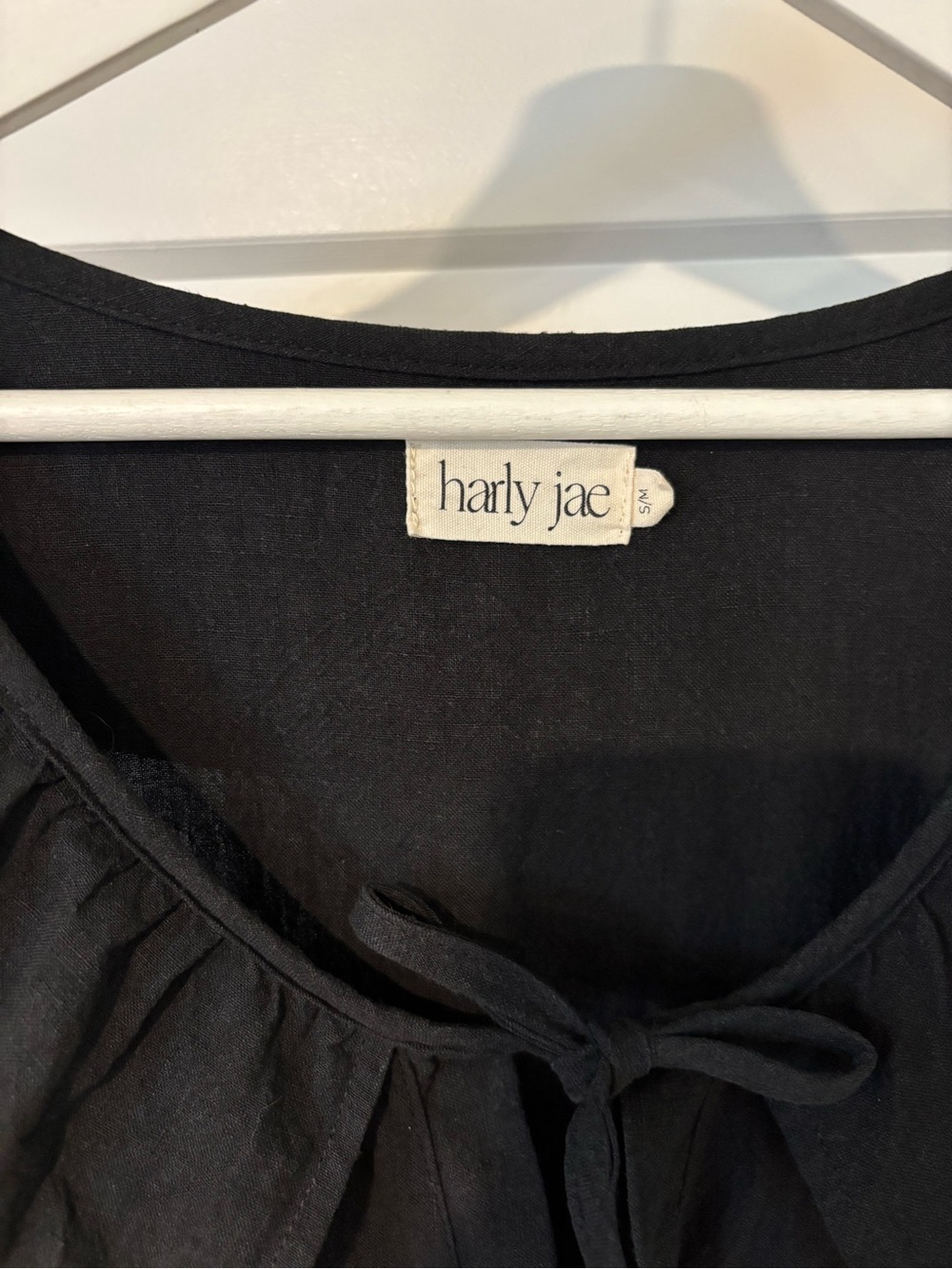 Harly Jae Etoile Dress Black Button-Front Midi Dress with Ruffled Collar - Picture 14 of 15
